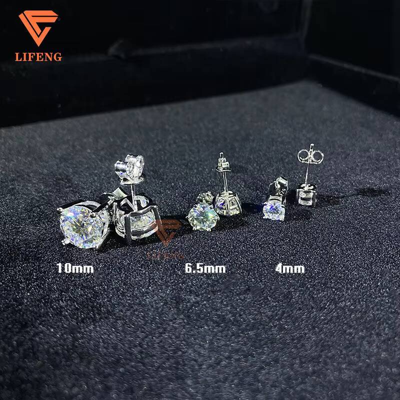 10mm VVS Moissanite Diamond Earring for Women 925 Sterling Silver Fashion Stud Earrings Wholesale Bulk Wedding Earrings