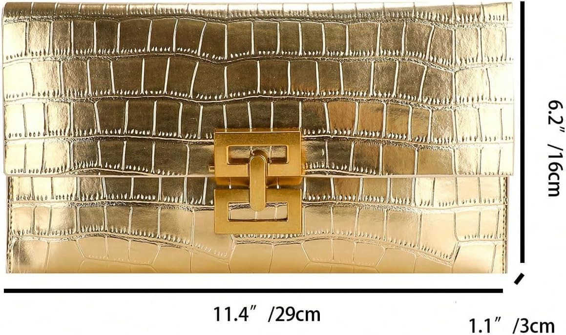 Womens Clutch Evening Bags Trendy Envelope Handbags Metallic PursesW250908