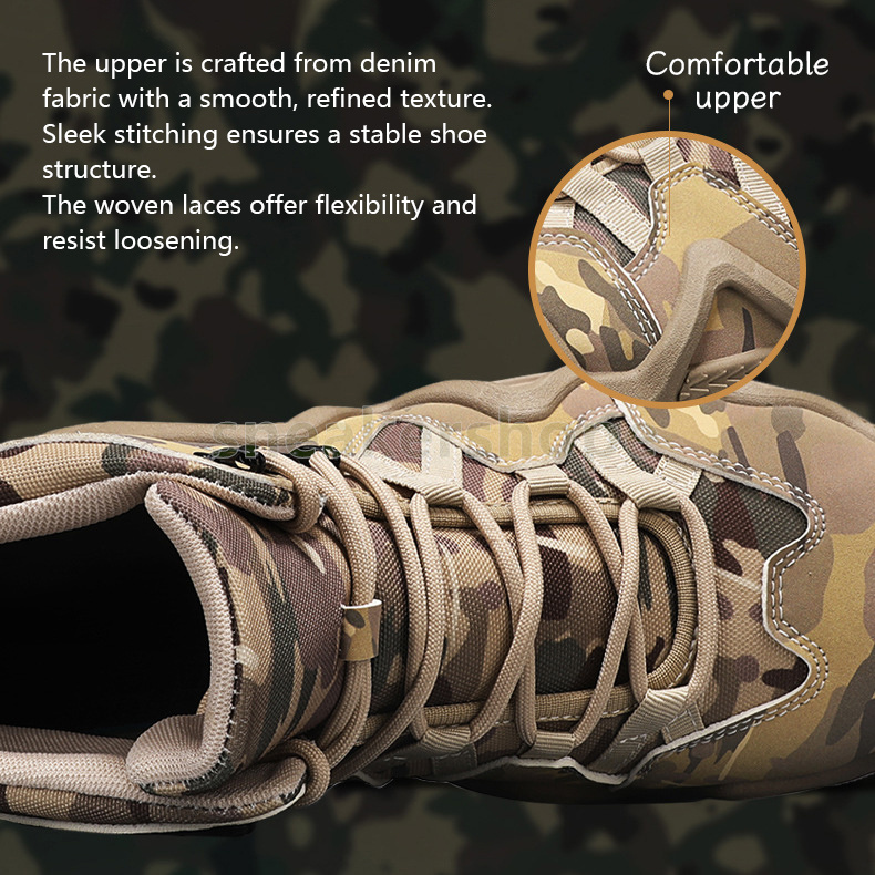 Designer mens boots Trendy Style martin boot Black Gray Khaki Camo Print Outdoor enthusiast gear Durable non-slip soles High-tops hiking boots Size 39