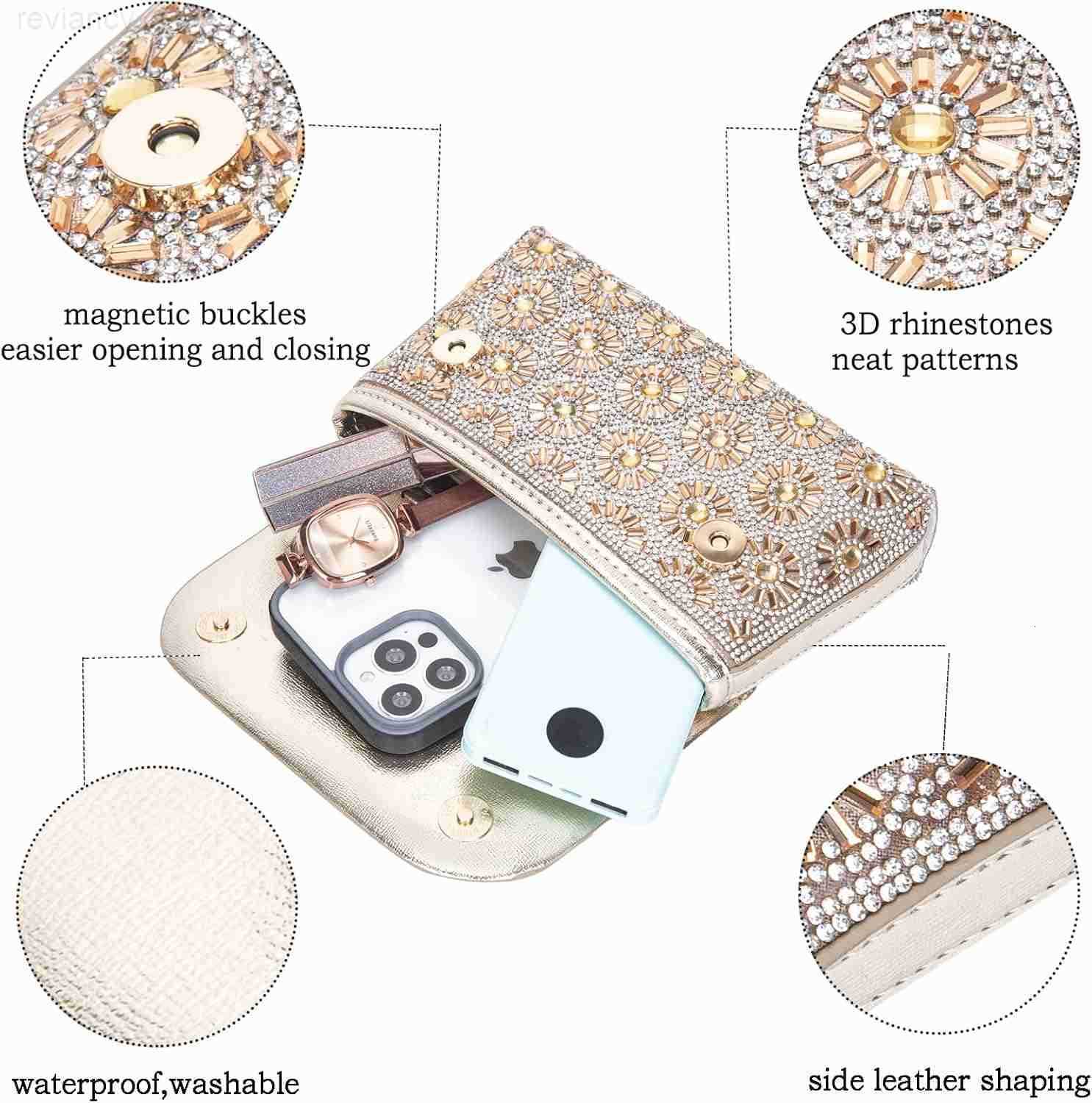 Shoulder Bags Crossbody Bag Purses Handbags Crystals Rhinestone Evening Bag for Women Clutch Purse with ChainW250908