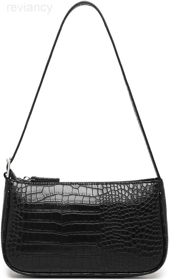 Small Purse for Women Adjustable Shoulder Bags Crocodile Pattern Clutch Purse with Zipper Closure RetroW250908