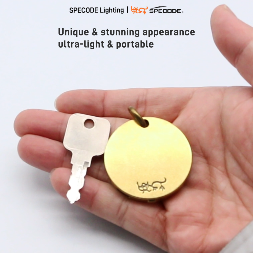 K1 Cu Round Keychain Flashlight Type-C Direct Charging Mini Convenient Light Emergency Brass Decorative Beautiful Gift