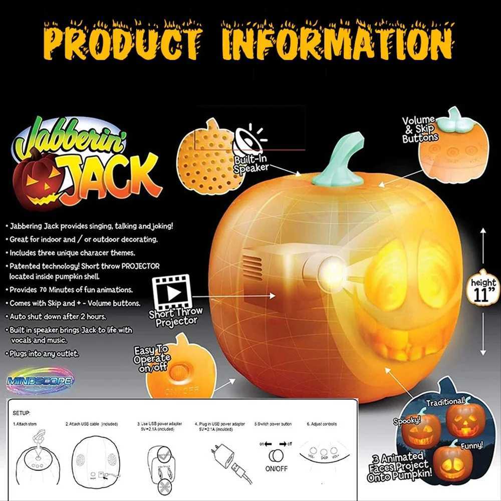 2021 New Creative Halloween Pumpkin Projection Lamp Animated Talking LED Light for Home Party DecorXJ250908
