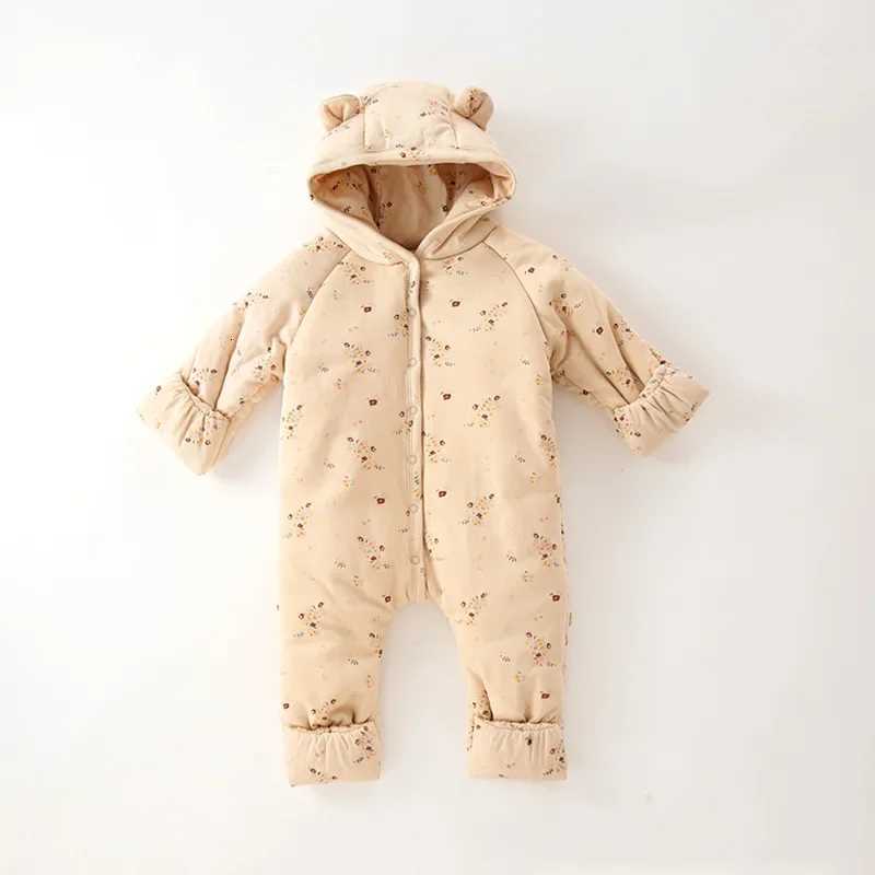 Infant and Toddler Cotton Clothing Winter Jumpsuit Newborn Threelayer Thickened Cotton Jacket Baby Warmth Go Out ClothesXJ250908