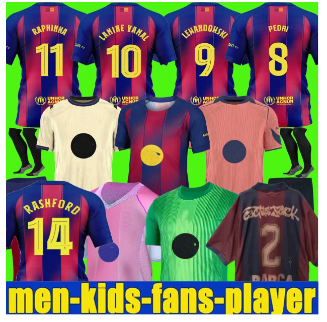 25 26 barcelona 8 PEDRI 19 LAMINE YAMAL 10 Soccer Jersey 9 LEWANDOWSKI FC 7 FERRAN 6 GAVI Camiseta De Football Shirt AUBA JOAO CANCELO F. DE JONG 21 2026