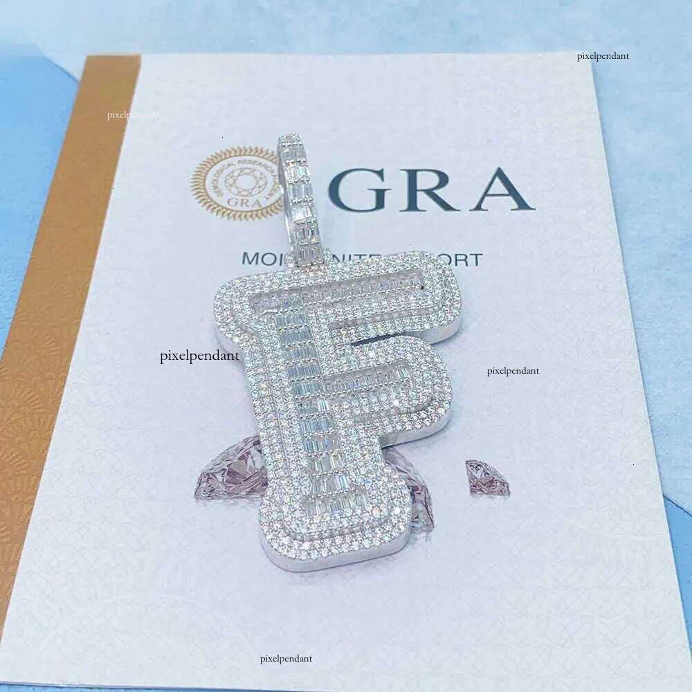 sterg sier fashion jewelry pendent necklaces hiphop moissanite dia custom letter pendant for gift Any alphanumeric customization