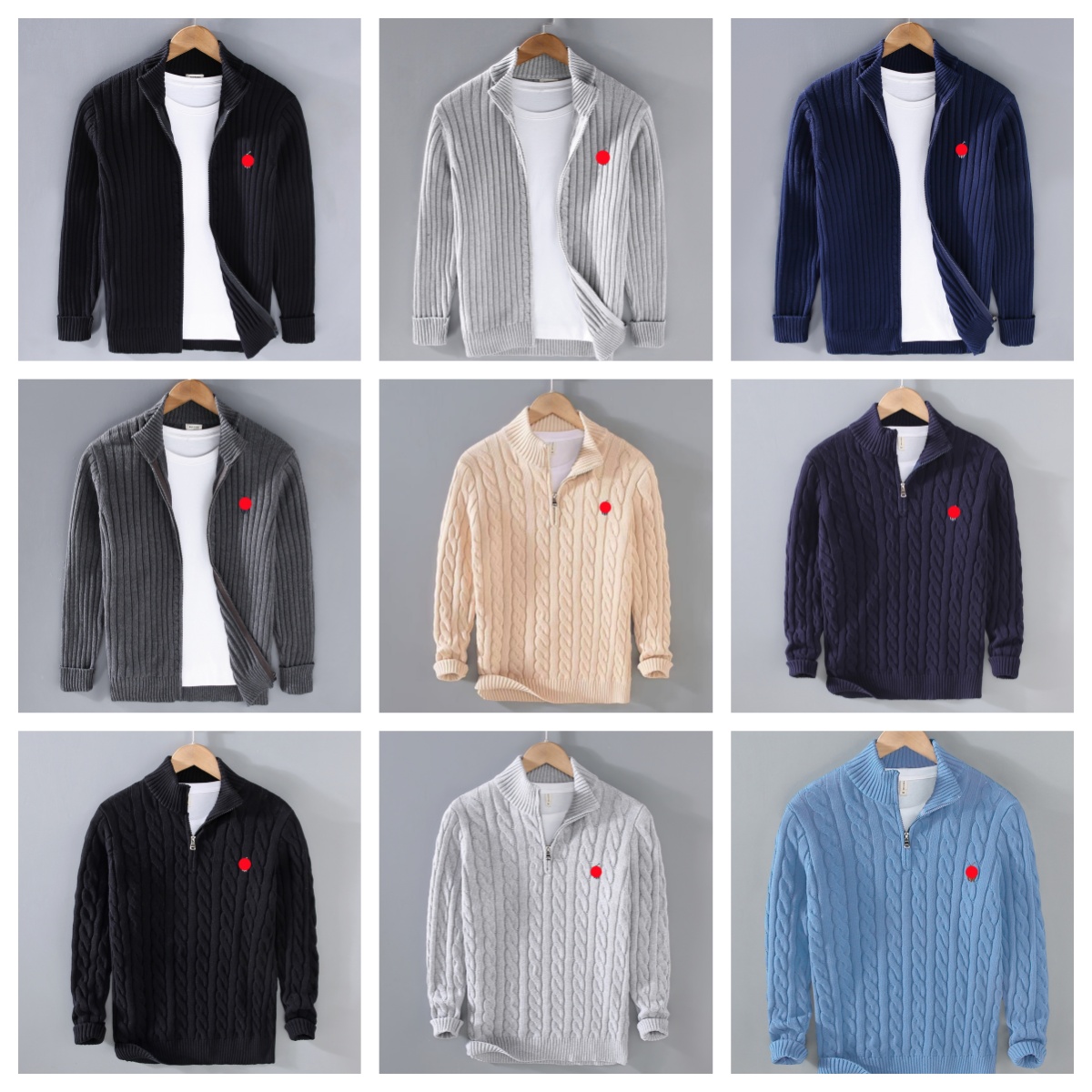 ralphlouren polo sweater men quarter zip Cotton Top designer knit sweaters mens pullover Embroidery half zipper luxury casual small horser jumper autumn wool men