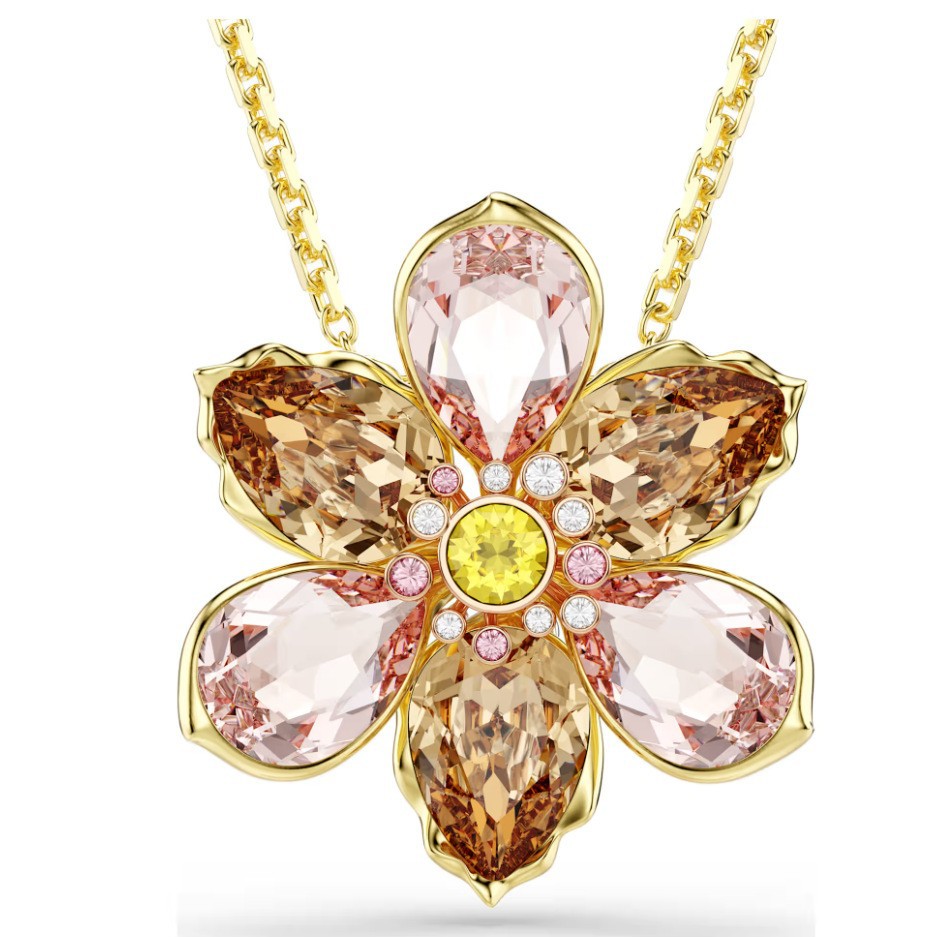 Luxury austria candy colorful crystal flower designer choker necklace for women 18k rose gold flowers dopamine elegant necklaces bracelet earrings ring jewelry