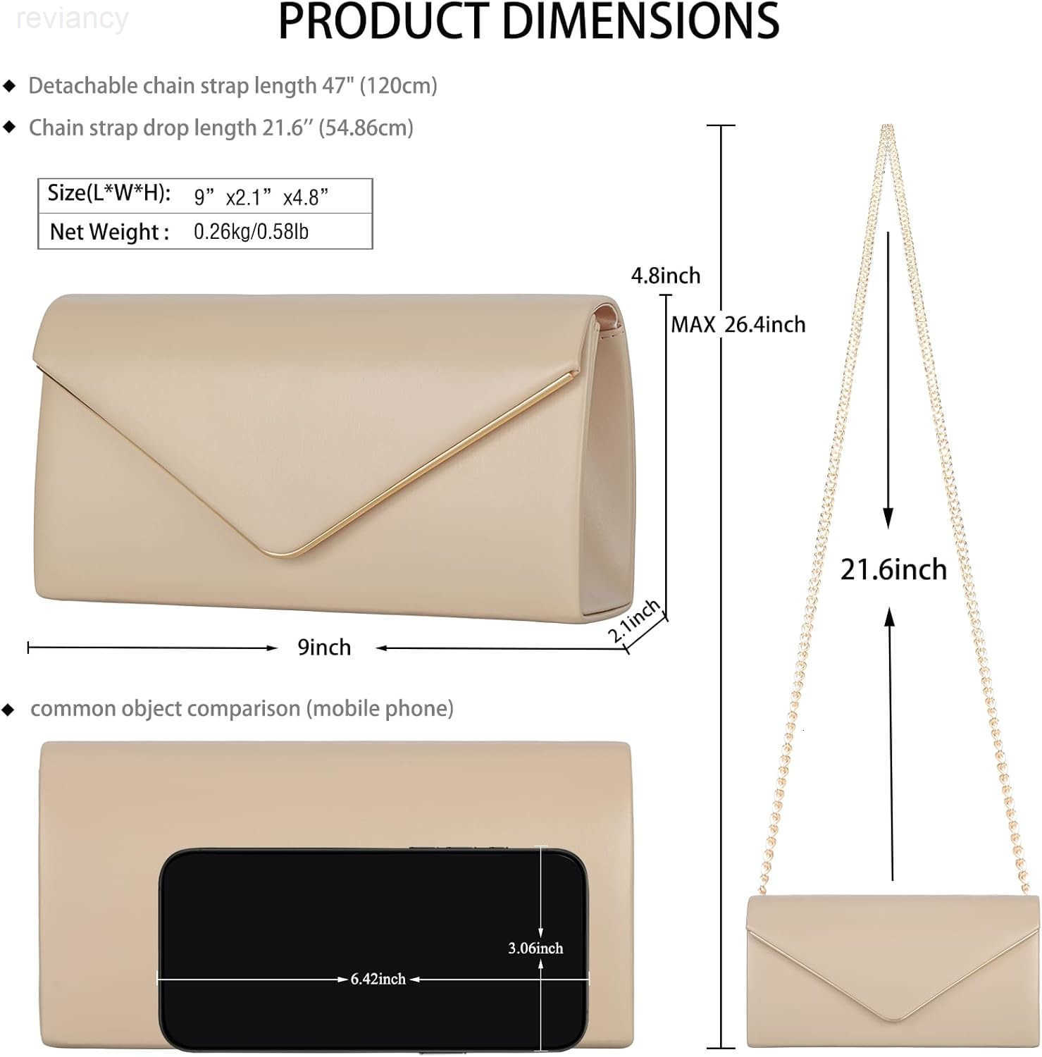 Leather Envelope Clutch Bag Classic Dressy Purse Foldover Evening HandbagW250908