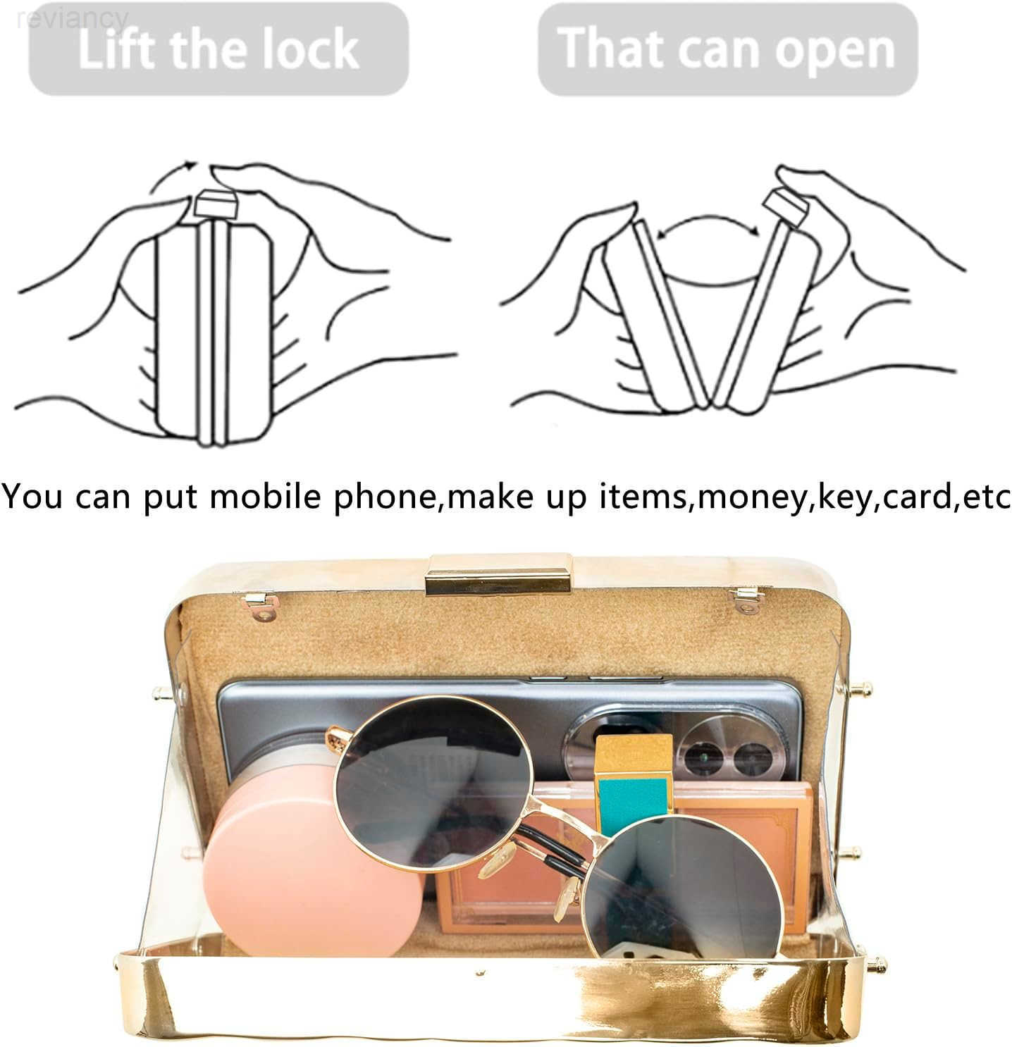 Clutch Purses for Women Evening Bag Elegant Metallic Clutch Purse with Chain for Wedding Party and Formal EventW250908