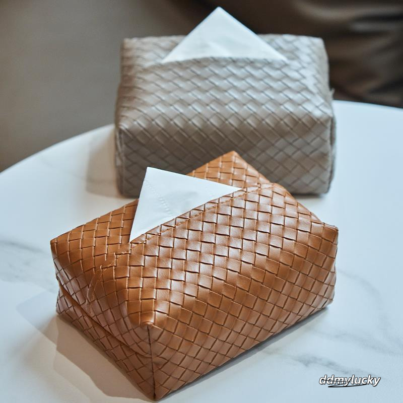 Woven Tissue Box Living Room Light Y Highend Leather Home Coffee Table Napkin Storage 250710