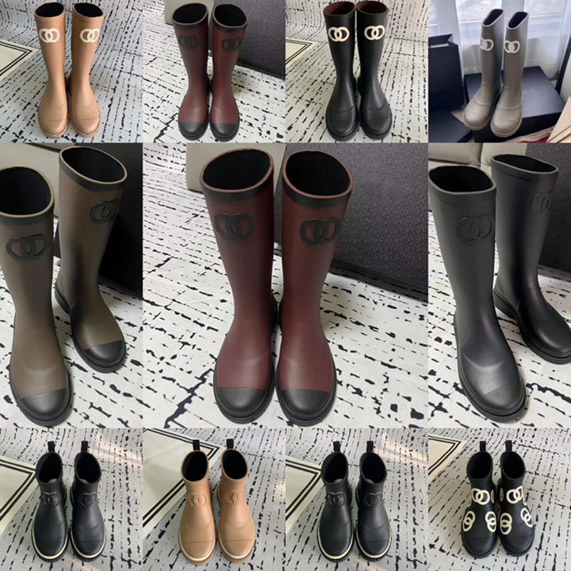 size 35-41 Top Brand Designer Square Toe Women Rain Boots Thick Heel Thicks Sole Ankle Boot Women's Rubber Boot good are quality winter shoes cowboy boots