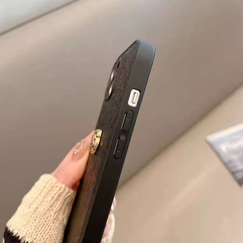 DHgargets Camellia INS Style Compatible with iPhone 17 Case Apple 15 Pro Embossed 16 Simple Solid Color Protective Cover