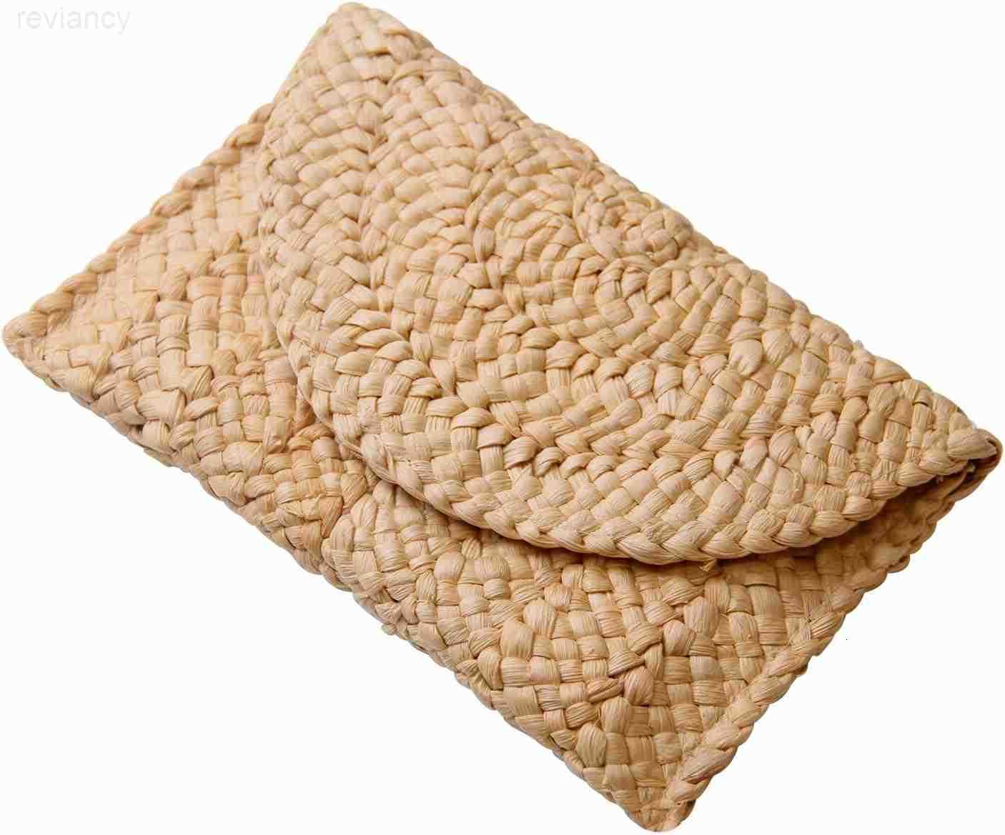 Straw Clutch Purses for Women Summer Beach Bags Envelope Woven Clutch HandbagsW250908