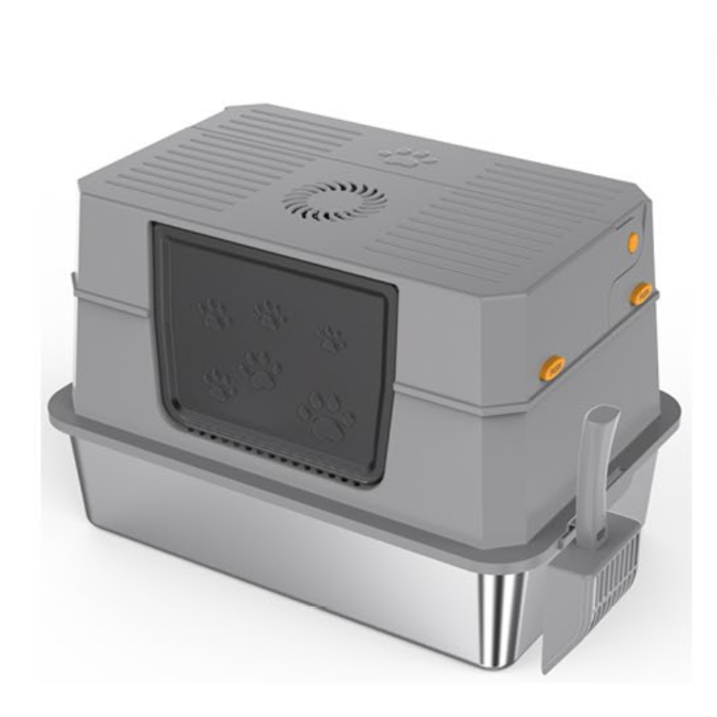 Stainless Steel Cat Litter Box - Oversized Pet Toilet with Activated Carbon Pack & Shovel - JY-W