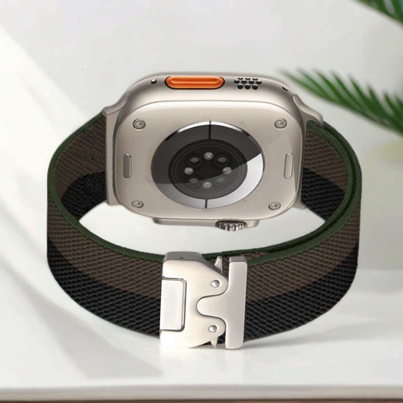 DHgargets Elastic Pattern Watch Band - Compatible with Apple S1-S10, 42mm/46mm, Ultra 2, Parachute Buckle, Color Block