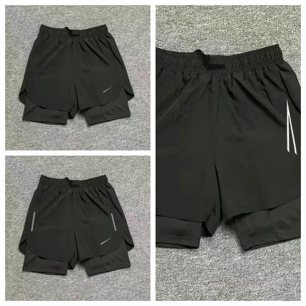 Men's shorts sports running swimmin track and field quick drying shorts sports shorts training shorts trendy double-layer shorts with lining shorts