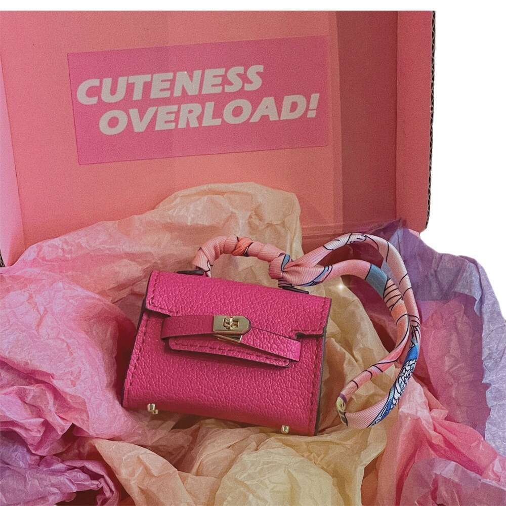 DHgargets Solid Color Leather Apple Earphone Compatible with 1/2 Generation Niche Full Coverage Case 3rd Generation/PRO2 Simple Anti-drop