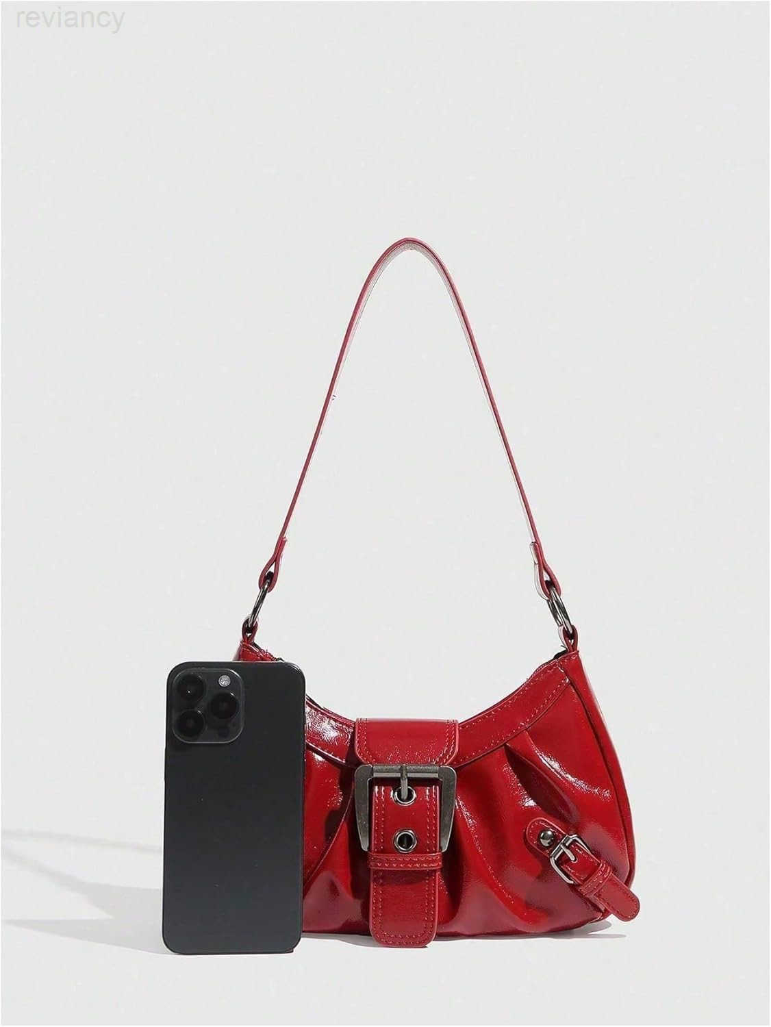 Womens Vintage Shoulder Bag Y2K Punk PU Leather Handbag CluTCh PurseW250908