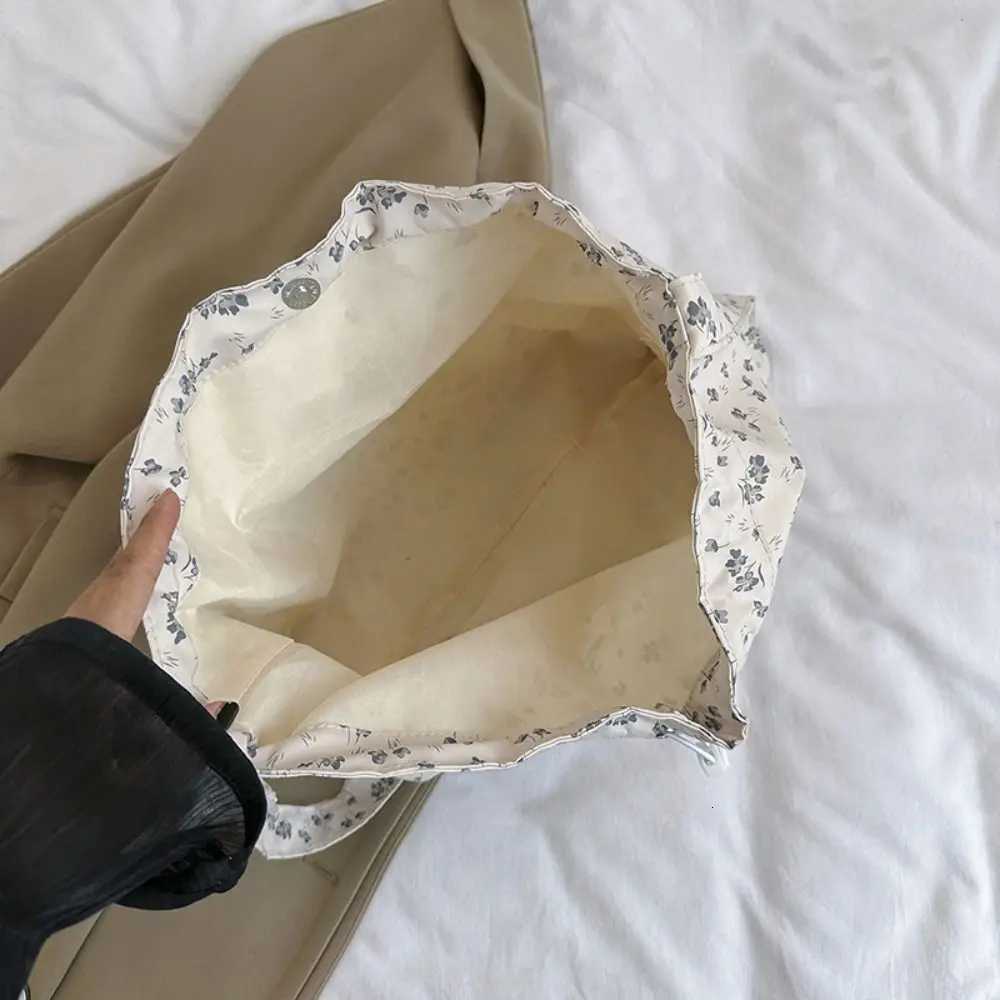 Fashion Simple Casual Shopper Tote Bags Crossbody Bag Flower Floral Canvas Shoulder Bag Large Capacity Handbag R250908T251007