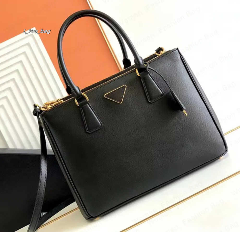 Evening Bags 10A Mirror Quality Designer Saffiano Tote Handbag Women Shoulder Crossbody Bag Spriano Leahter Black Bags