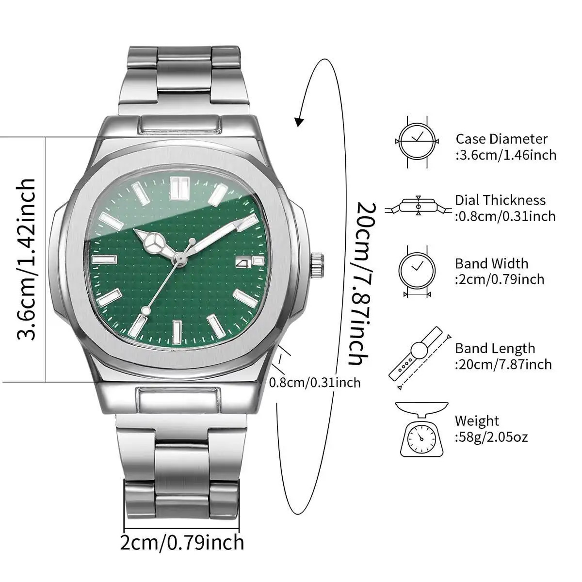 2PCSSet Fashion Square Men Business Watches Simple Calendar Quartz Watch for Man Clock Reloj HombreWithout Box 250908