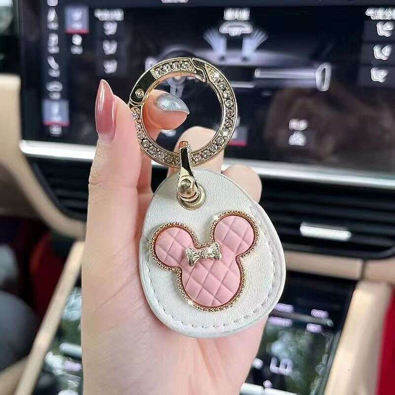 DHEssentials Cute Car Keychains for Girls: Leather - made, Suitable for Bags & Car Accessories