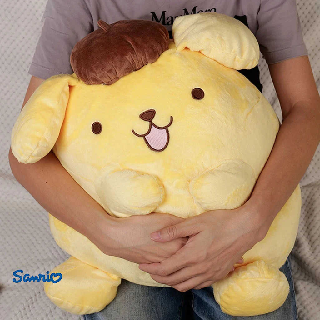 Sanrio 4050cm Pompompurin Stuffed Plush Toys Big Size Lovely Pillow Gift Kids Super Soft Pom Purin Plushie Doll Room Decor L250908