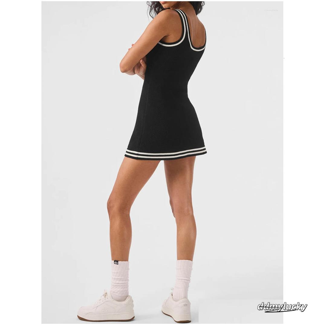 Basic Casual Dresses Womens Summer Fashion Tennis Club Sweater Knit Dress Shortsleeve Drop Delivery Apparel Clothing Otxke ddmyLucky ddmyLucky ddmyLuc