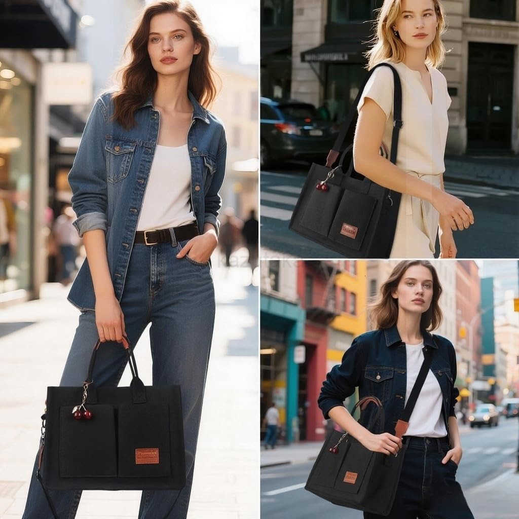 Tote Bag for Women with Zipper Large Work Crossbody Handbag Bible Laptop Bag Bookbag for Teacher Travel College Z250908