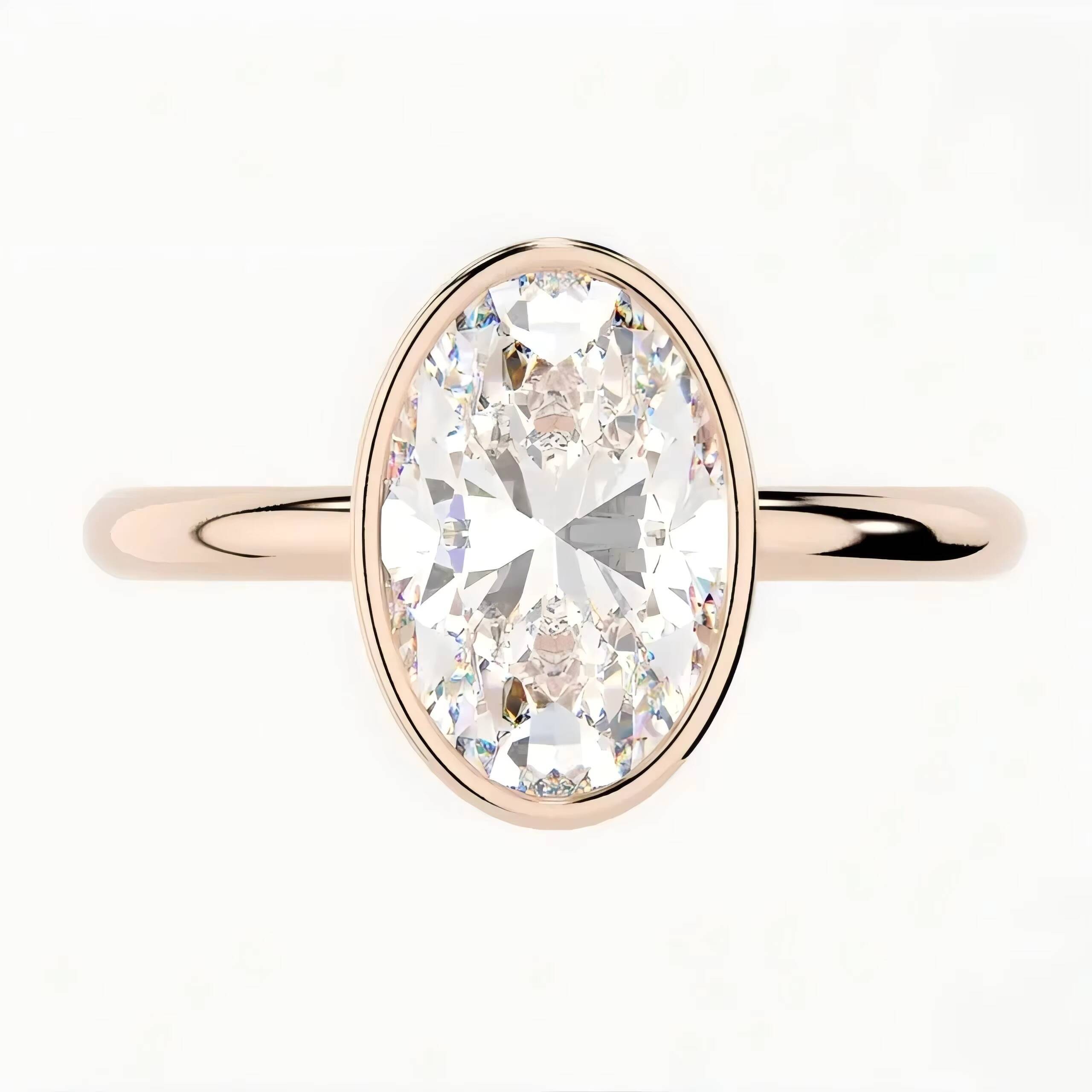 Bezel 5ct Oval Moissanite Solitaire Rings 1ct 2ct S925 Sterling Silver Gold Plated Minimal Bezel Signet Moissanite Ring Men