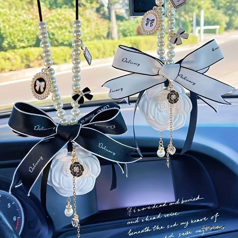 Beautiful Premium Internet Celebrity Fragrant Stone Mountain Camellia Aromatherapy Pendant Car Accessories ddmylovely ddmylovely ddmylovely ddmylovely