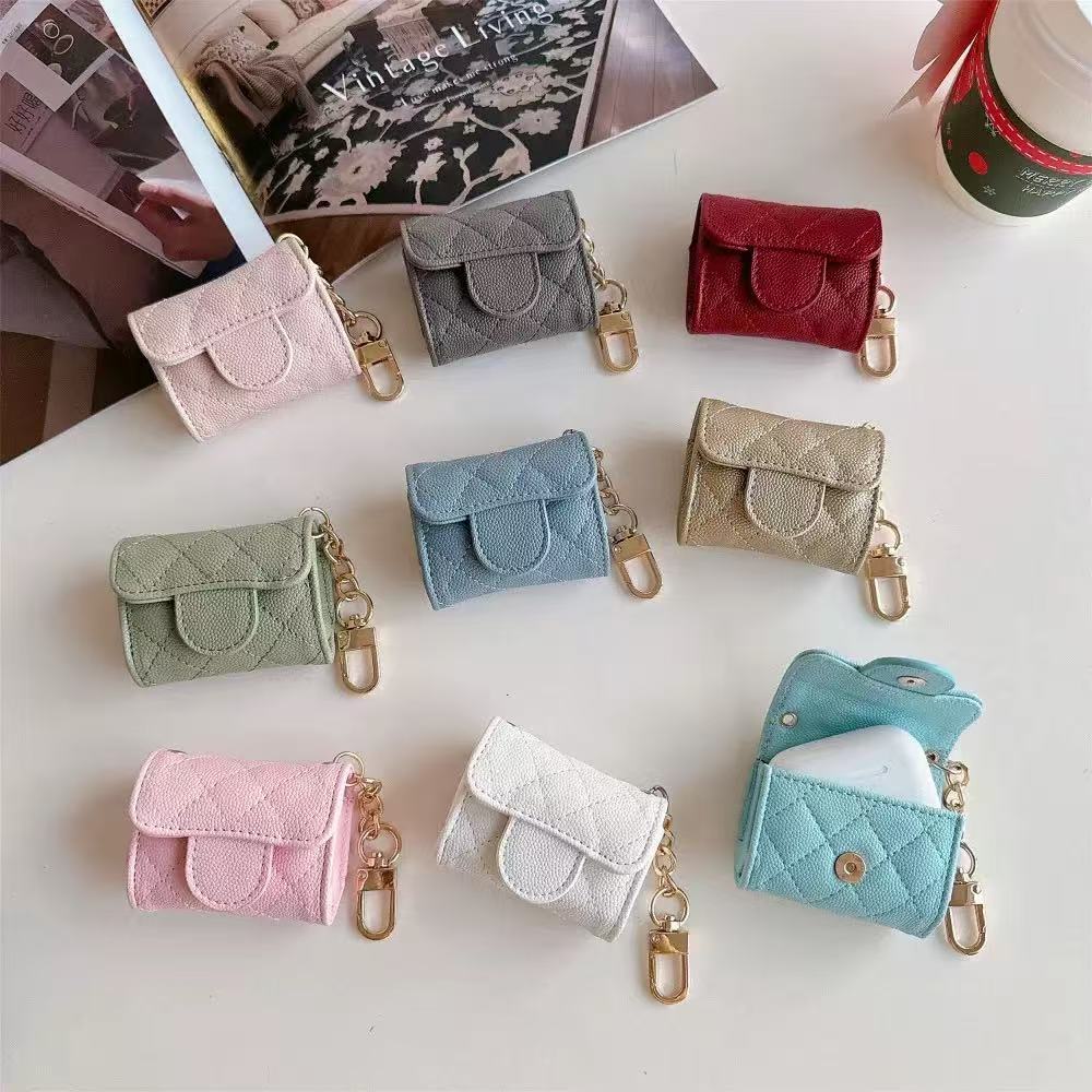 Designer Cases Headset For Airpods 4 3 Pro 2 TPU Protector Case PU Leather Anti Shock Cases Cover Bluetooth Earbuds Shell Charging Housing Decoration