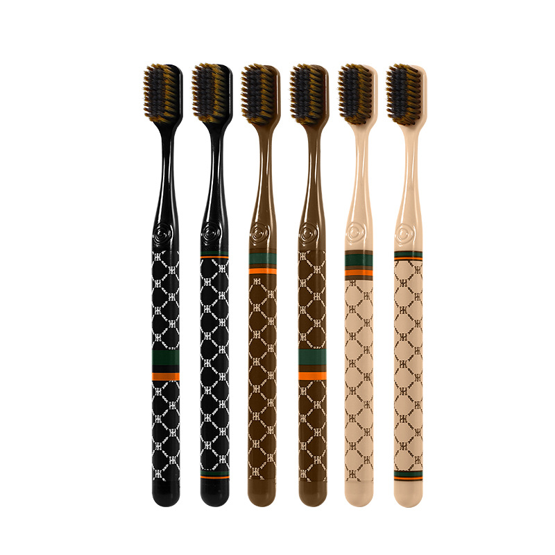 Light Luxury 6-piece Set Of Fine Thread Soft Fur Toothbrush Adult Household Suit Wide Head Travel High-grade Toothbursh Care 250711