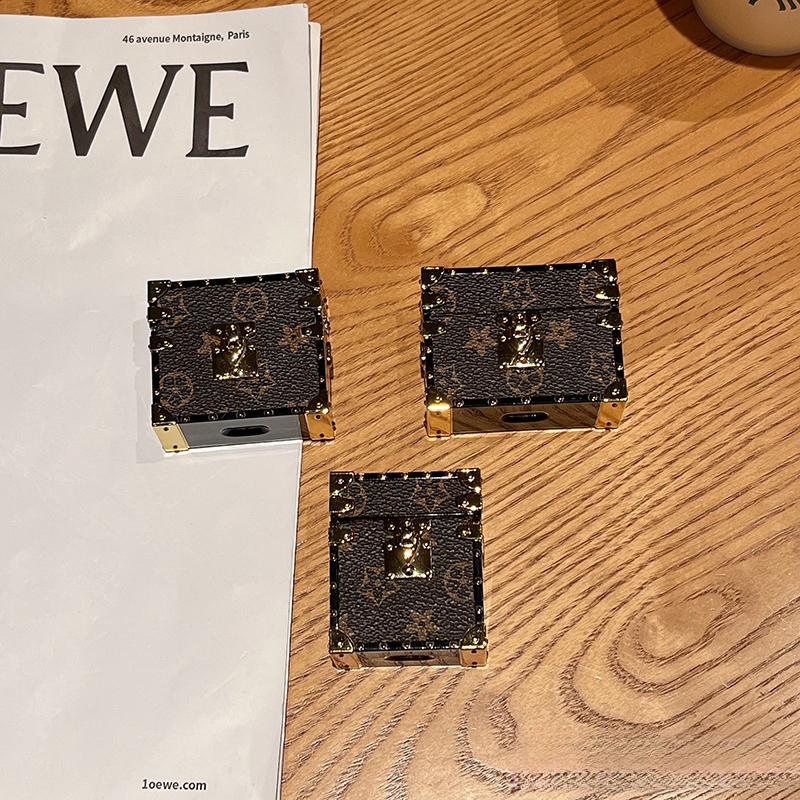 Protective 3 Presbyopia Suitable for Pro Wireless Bluetooth Apple Earphone Case Trendy Brand Leather Square 2nd 3rd Generation Silicone Pro2 High-end 