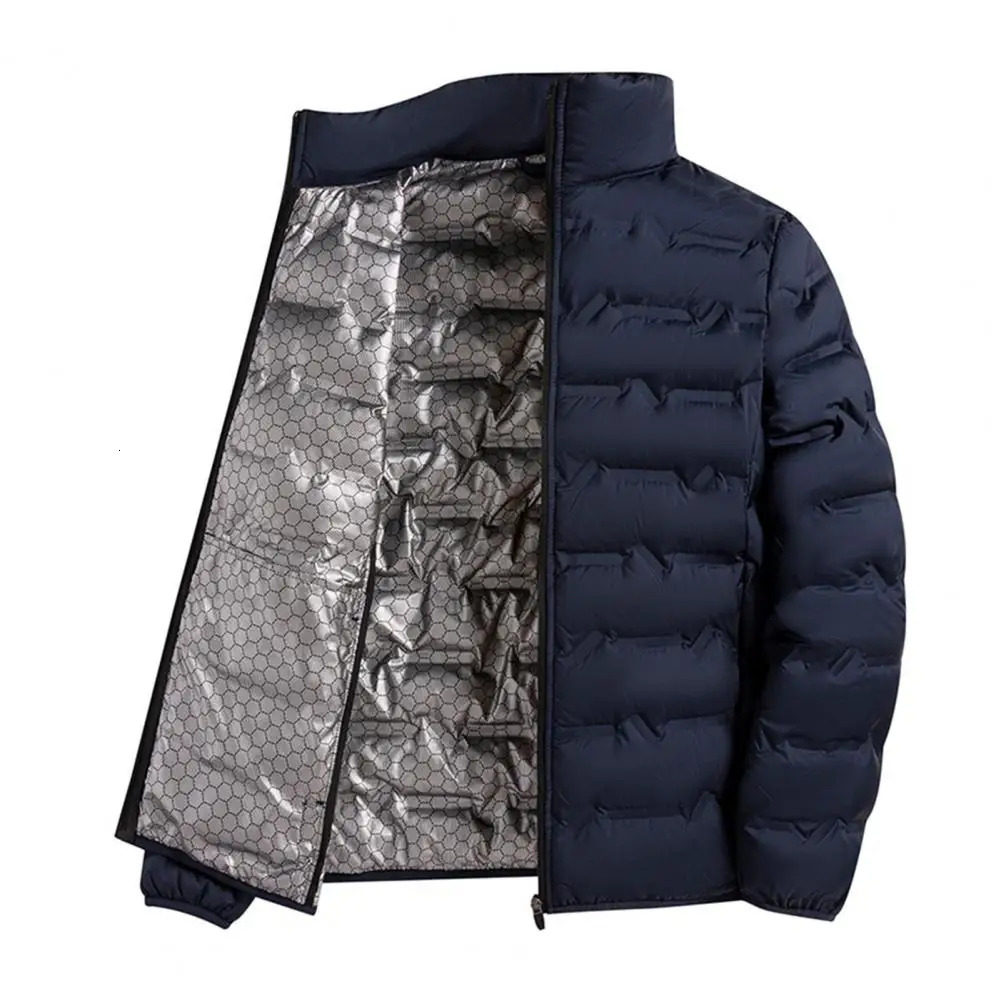 Men Down Jacket Stand Collar Graphene Lining Thermal Insulation Coat White Duck Winter Cotton Quilted 250908
