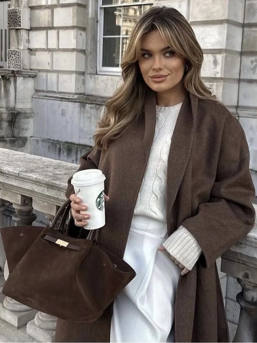 2025 In-stock Demellie wing bag suede velvet large-capacity commuter tote bag shoulder bag handbag
