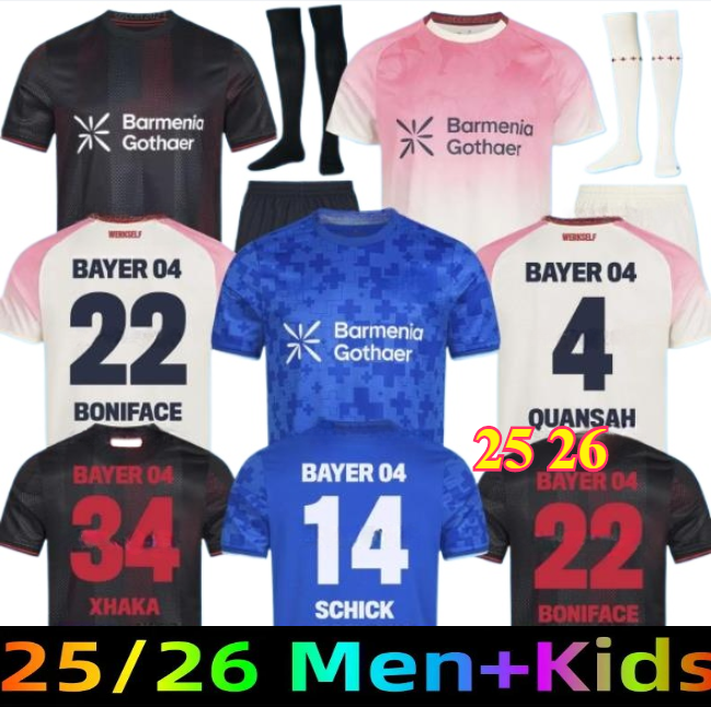 25 26 Leverkusen Soccer Jerseys SCHICK BONIFACE ALEIX GARCIA ADLI HOFMANN Men Kids Kits Player Fans 2025 2026 Football kidGRIMALDO