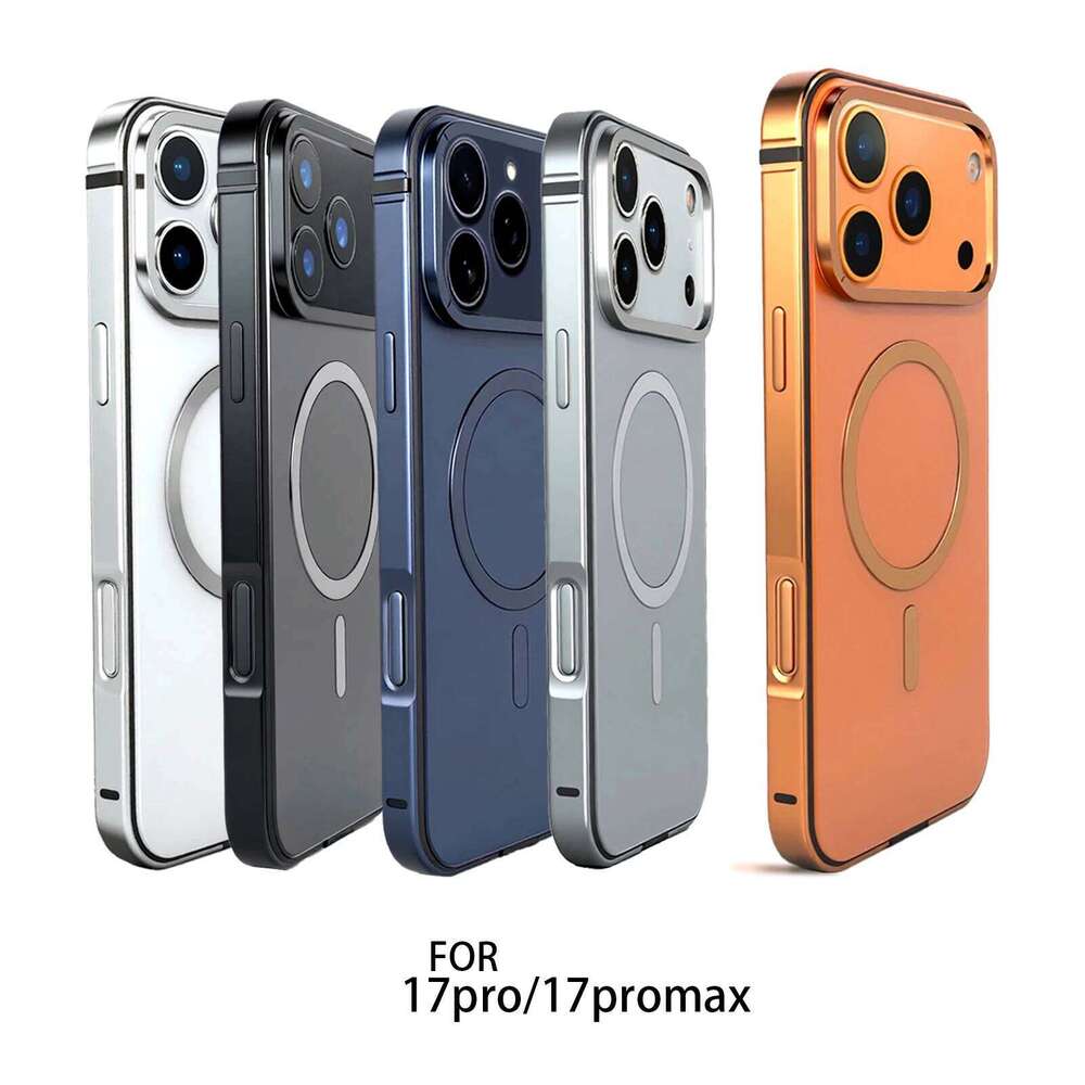 High End Magnetic Original Color Backplate Phone Case, For IPhone Pro 17 Promax Metal Frame Anti Drop Protection Hard Case