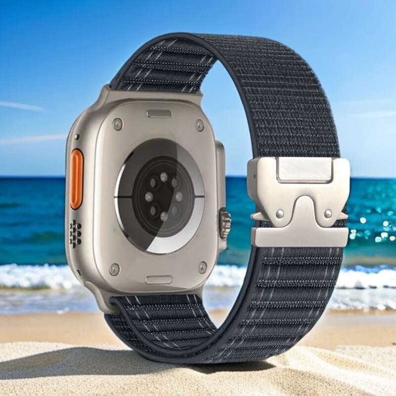 DHgargets Elastic Pattern Watch Band - Compatible with Apple S1-S10, 42mm/46mm, Ultra 2, Parachute Buckle, Color Block
