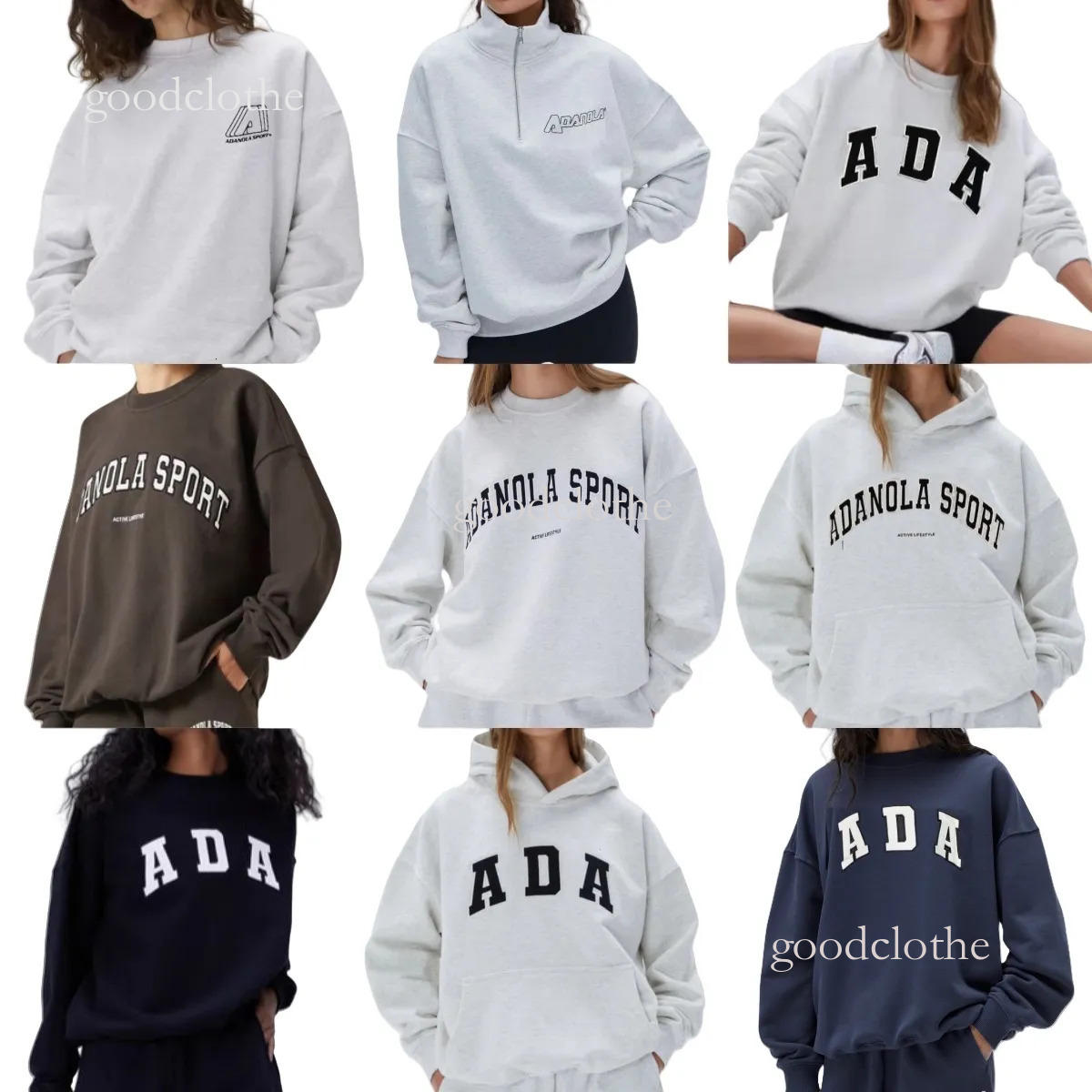 25Ss Ada Oversized Fashion Sweatshirts Adanolaly Hoodies Cotton Loose Hoodies Letters Embroideried Fashion Ada Oversized Sweatshirts Lady Sweaters 36A