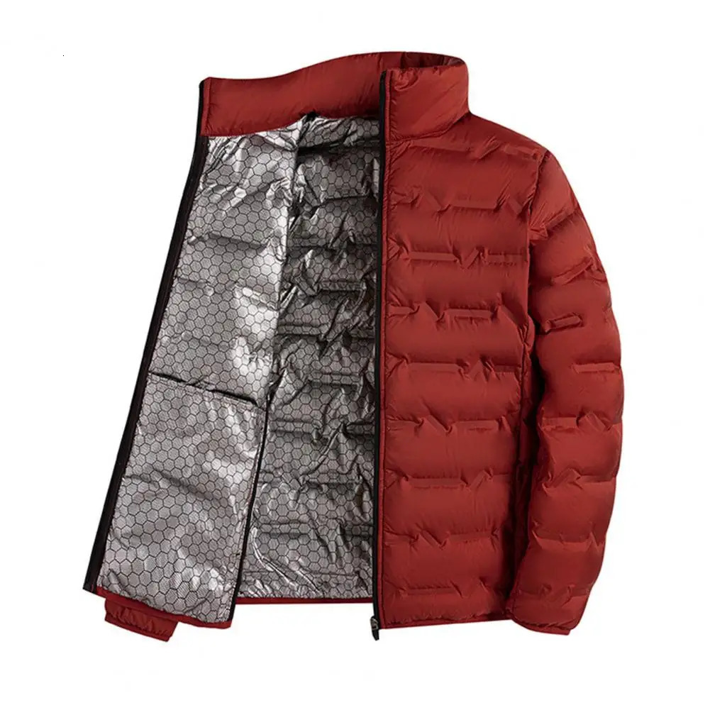 Men Down Jacket Stand Collar Graphene Lining Thermal Insulation Coat White Duck Winter Cotton Quilted 250908