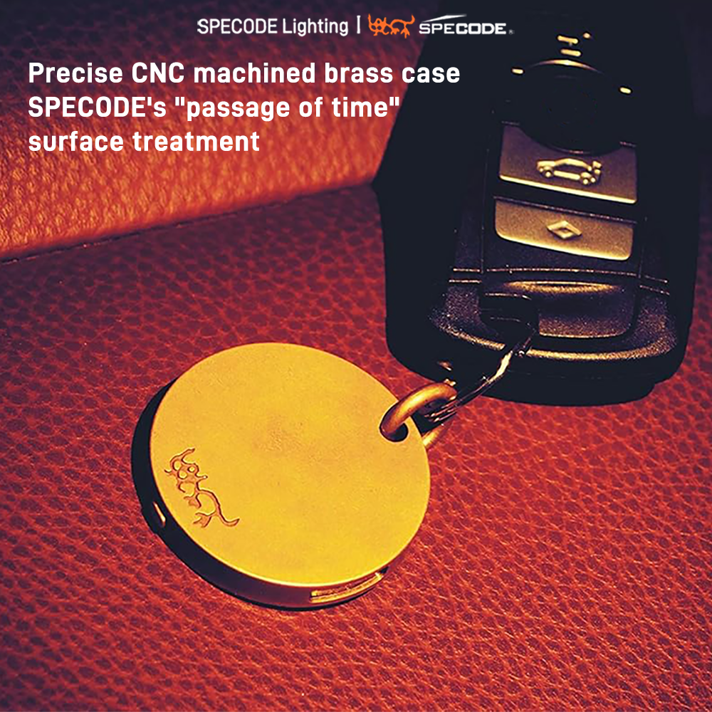 K1 Cu Round Keychain Flashlight Type-C Direct Charging Mini Convenient Light Emergency Brass Decorative Beautiful Gift