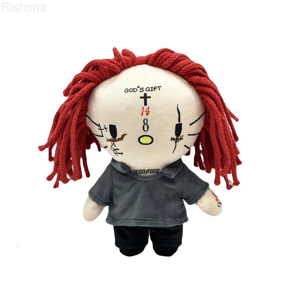 Sanrio Rapper Trippie Hello Kitty With Grey Clothes Red Plush Doll Figure Stuffed Toys Cute Boys Girls Fans Collect Gifts L250908