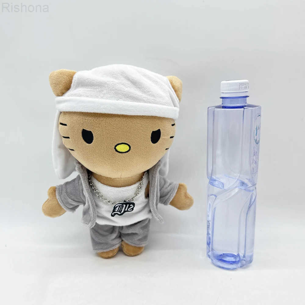 Sanrio 24cm Hello Selena Eminem Plush Doll White Hat Figure Stuffed Toys Cute Cat Boys Girls Birthday Christmas Gift H251201