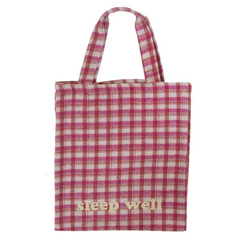 Student Girl Chic Checkered Shoulder Bag Simplicity Fashion Plaid Women Tote Bag Large Capacity Portable Travel Storage Bag R250908