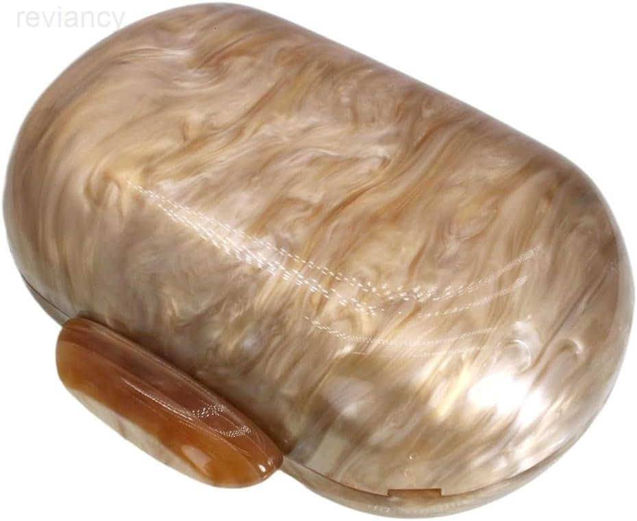 Evening Clutch Bag for Women Shell Shape Shoulder Crossbody Bag Glitter Marble Purse HandbagW250908