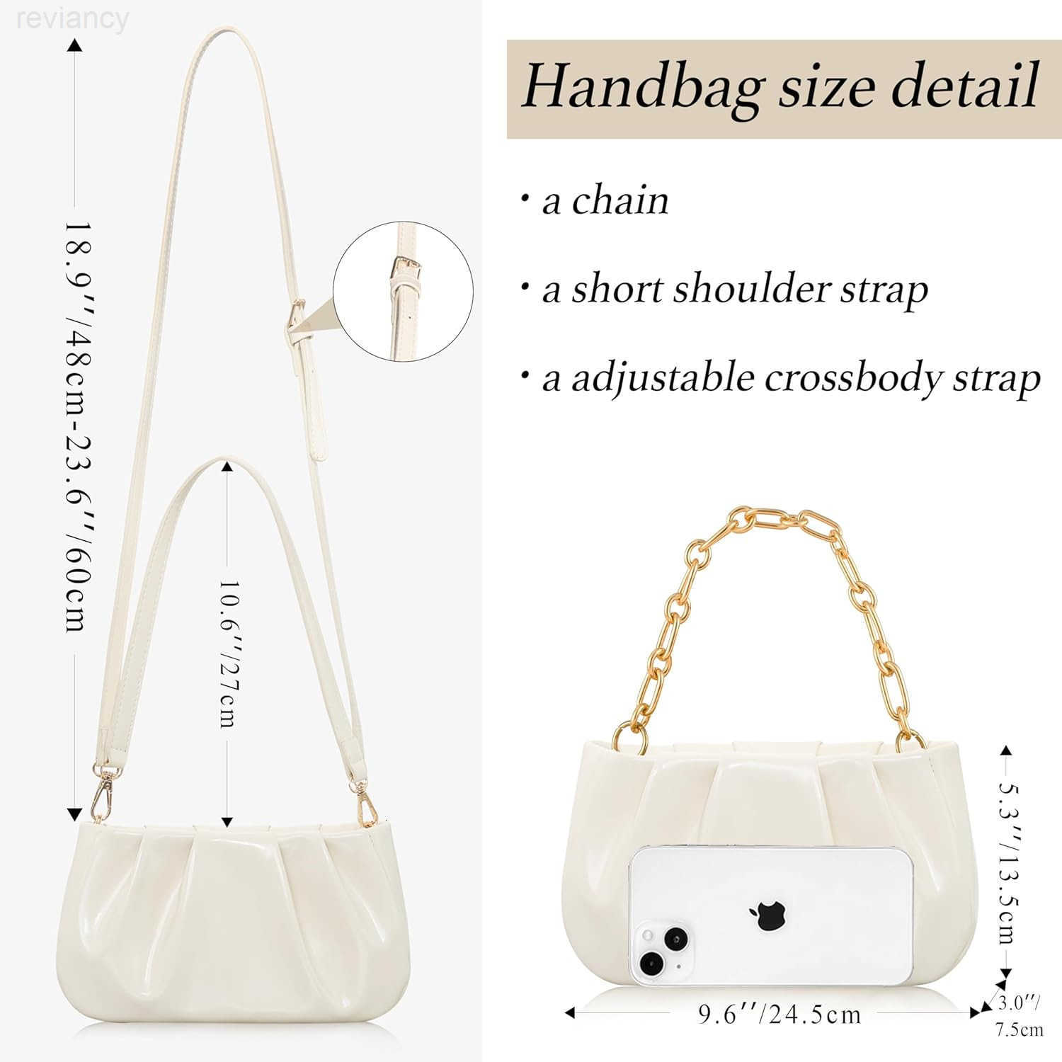 Clutch Purse for Women Evening Small Shoulder Bag Anti Theft Removable Chain Adjustable Strap PU HandbagW250908