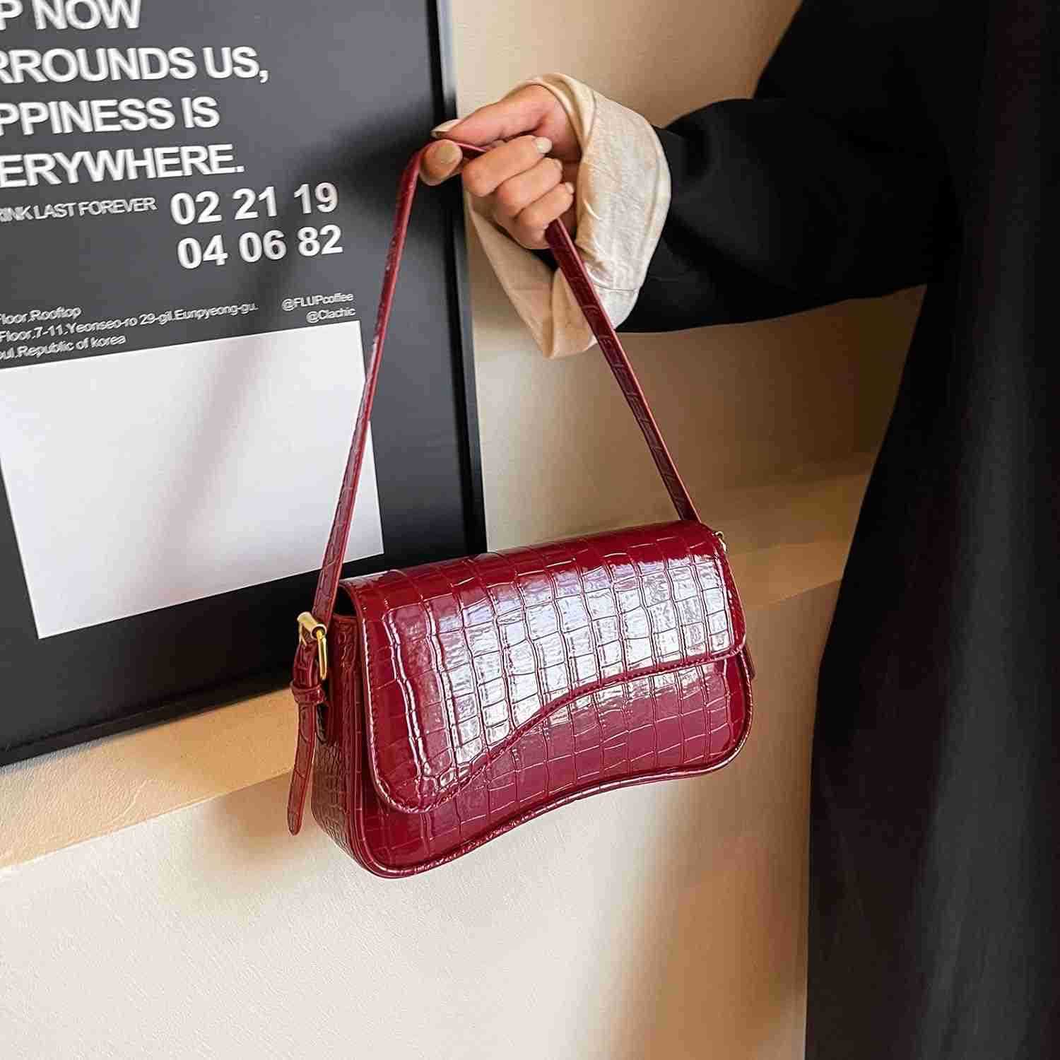 Shoulder Bag for women Y2K Crossbody Vegan Leather Purse Straps Retro Clutch Hobo Hadbags with 2 RemovableW250908