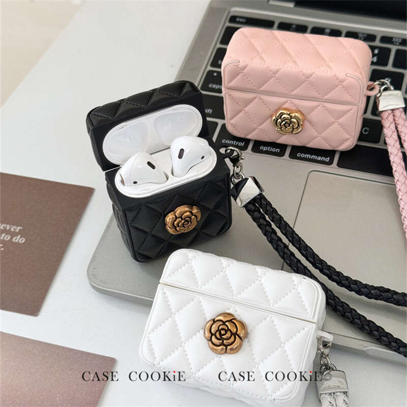 DHgargets Camellia Apple 1/2 Generation Earphone Soft Protective Case Compatible with Pro2 Short Strap AirPods